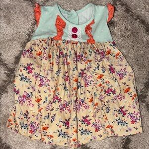 Floral Kids Dress with Ruffle Sleeves